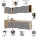Ver imagem 3 de Armário de Cozinha Modulado de Canto Direito 5 Peças Cp43 Balcão sem Tampo Castanho/cinza - Lumil Lu