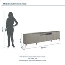 Ver imagem 3 de Rack New Bend 220 cm Porta Frisada Incolar Grigio com Pé Preto