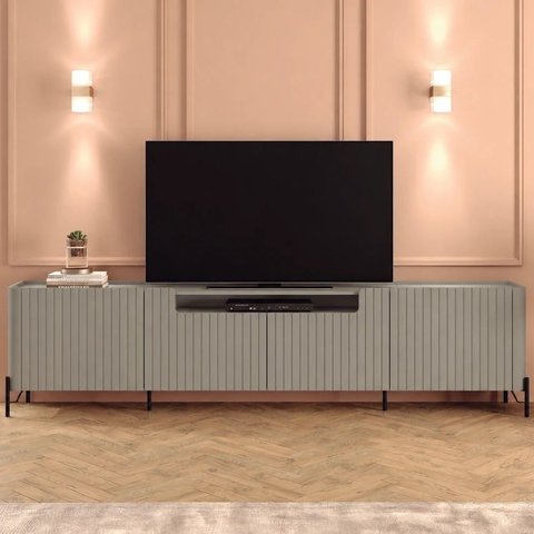 Rack New Bend 220 cm Porta Frisada Incolar Grigio com Pé Preto