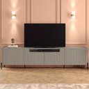 Ver imagem 1 de Rack New Bend 220 cm Porta Frisada Incolar Grigio com Pé Preto