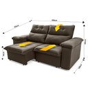 Ver imagem 3 de Sofá Retrátil/reclinável Verona 2,00m Suede Velut Tabaco C/ Molas no Assento - King House