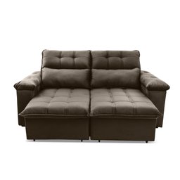 Sofá Retrátil/Reclinável Verona 2,00m Suede Velut Tabaco c/ Molas no Assento - King House - 5