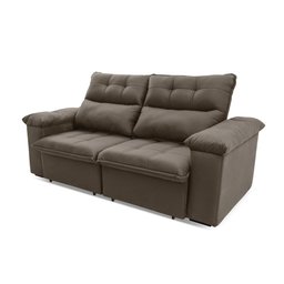 Sofá Retrátil/Reclinável Verona 2,00m Suede Velut Tabaco c/ Molas no Assento - King House - 4