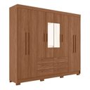 Ver imagem 3 de Guarda-Roupa Paranavaí 8 Portas 6 Gavetas com Espelho Paraná Marrom/Jatoba