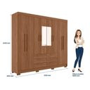 Ver imagem 4 de Guarda-Roupa Paranavaí 8 Portas 6 Gavetas com Espelho Paraná Marrom/Jatoba