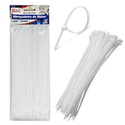 200 Enforca Gato Fita Lacre de Nylon 3.6x200mm Cinta Plástica Hellerman 20cm Branco - 1