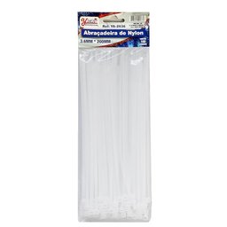 200 Enforca Gato Fita Lacre de Nylon 3.6x200mm Cinta Plástica Hellerman 20cm Branco - 3