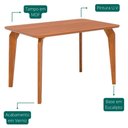 Ver imagem 4 de Mesa Jantar Retangular 1,30 Papaia sem Vidro Madeira/cinamomo