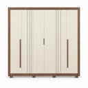 Ver imagem 4 de Guarda Roupa Casal Miletto 6 Portas de Bater 3 Gavetas MDF-MDP com Pés Jatobá-Areia