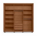 Ver imagem 2 de Guarda Roupa Casal Miletto 6 Portas de Bater 3 Gavetas MDF-MDP com Pés Jatobá-Areia