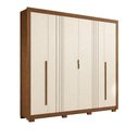 Ver imagem 3 de Guarda Roupa Casal Miletto 6 Portas de Bater 3 Gavetas MDF-MDP com Pés Jatobá-Areia