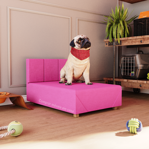 Cama Box Pet Cachorro Porte Menor 60 cm Agata Cor Pink - Comprar Moveis em Casa