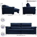 Ver imagem 2 de Sofá Retrátil e Reclinável 2,75m Molas Ensacadas Cama inBox Big Home com Bordado 3D Velusoft