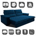 Ver imagem 3 de Sofá Retrátil e Reclinável 2,75m Molas Ensacadas Cama inBox Big Home com Bordado 3D Velusoft