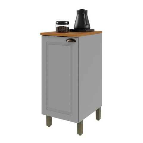 Balcão de 0,40 Cm 1 Porta 100% Mdf Titânio Fosco Amoudi