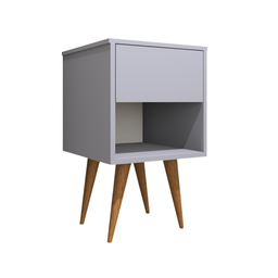 Mesa de Cabeceira Mdf Pés Palitos com 1 Gaveta e 1 Nicho Plancasa:azul Sereno - 5