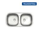 Ver imagem 2 de Cuba Tramontina Dupla Isis 2c 34 Bs em Aço Inox Acetinado Embutir/sobrepor 78x40 Cm