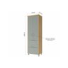 Paneleiro de Cozinha Marquesa 2 Portas e 2 Gavetas 70cm Nature/verde - Nesher - 5
