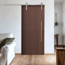 Ver imagem 1 de Porta Correr Frisada Trilho Soft Aparente Puxador Tubo 80cm 82x210cm Rodam Abertura Esquerda Branco
