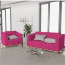 Ver imagem 2 de Kit Sofá 2 Lugares e 2 Poltronas Europa Suede Pink AM Decor