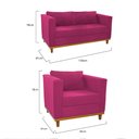 Ver imagem 7 de Kit Sofá 2 Lugares e 2 Poltronas Europa Suede Pink AM Decor