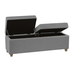 Recamier Bau Madri 1,20m Linho Cinza - Inova Decorações - 1