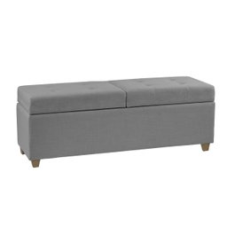 Recamier Bau Madri 1,20m Linho Cinza - Inova Decorações - 3