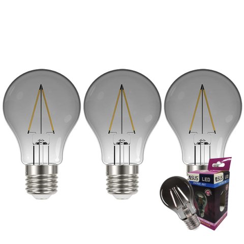 Lâmpada Led Fumê 30w Kit 3 Unid. Vintage Branco Quente Iluminação Decorativa Retrô Multifilamento Lu