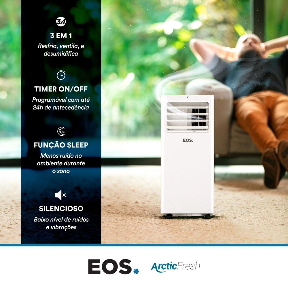 Ar-condicionado Portátil 10000 Btus Eos Ultra Slim Eap10f 110v ...