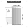 2 Cortina Box Banheiro PVC Grossa Antimofo Ilhós Pt 140x200 - 6