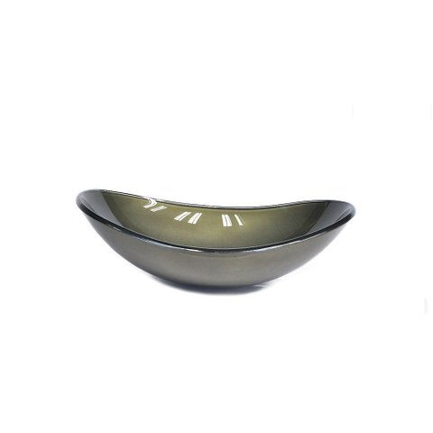 CUBA DE VIDRO OVAL 47CM OURO ENVELHECIDO