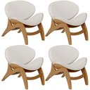 Ver imagem 1 de Kit 4 Poltronas Decorativa Orgânica Sala Living Kadosh L02 Bouclê Cru- Lyam Decor