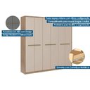 Ver imagem 6 de Guarda Roupa 6 Portas 3 Gav Troy 1151 Carraro Noce/Off