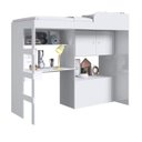 Ver imagem 5 de Cama Alta Solteiro Infantil/Juvenil Multifuncional com Baú E Estação De Trabalho 80 Lion