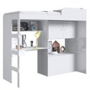 Ver imagem 2 de Cama Alta Solteiro Infantil/Juvenil Multifuncional com Baú E Estação De Trabalho 80 Lion