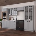 Ver imagem 1 de Armário de Cozinha Modulada Completa Fidelitá Nara 100% MDF 5 Peças 350cm 16 Portas 2 Gavetas sem
