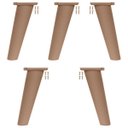 Ver imagem 1 de Kit 5 Pé Retrô de Plástico Marrom Resistente para Móveis Cômoda Design Clássico e Fácil Instalação