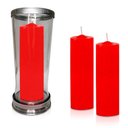 Ver imagem 1 de Kit Copo Suporte Vidro para Vela + 3 Velas Votivas 7 Dias Vermelha 250g