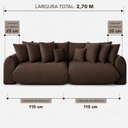 Ver imagem 4 de Sofá Retrátil 5 Lugares Veludo Armani 2,70 Mts Marrom