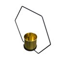 Ver imagem 3 de Vaso Decorativo Metal para Pendurar Dourado e Preto 29x33cm - D’Rossi