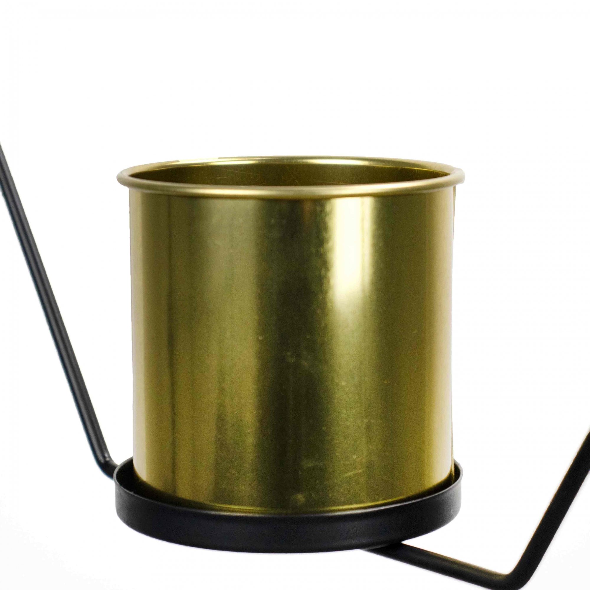 Vaso Decorativo Metal para Pendurar Dourado e Preto 29x33cm - D'Rossi - 4