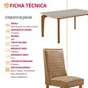 Ver imagem 7 de Mesa de Jantar Liz 180cm Tampo MDF Vidro Canto Copo com 6 Cadeiras Carolina