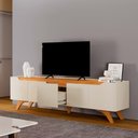 Ver imagem 5 de Rack Grecia 220 4 Portas e 1 Gaveta Mavaular Off White-Naturale