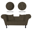 Ver imagem 3 de Sofá Recamier Recepção Decorativo 02 Lugares Londres Suede Marrom - Incasa Decor