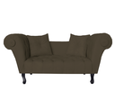 Ver imagem 1 de Sofá Recamier Recepção Decorativo 02 Lugares Londres Suede Marrom - Incasa Decor