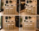 Ver imagem 4 de Mesa Jantar Aparador Bancada Alta Industrial 170x80cm Tampo Branco Pés Dourado