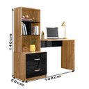 Ver imagem 3 de Escrivaninha Multifuncional 2 Gavetas 138cm Preto Nature Plla