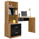 Ver imagem 1 de Escrivaninha Multifuncional 2 Gavetas 138cm Preto Nature Plla