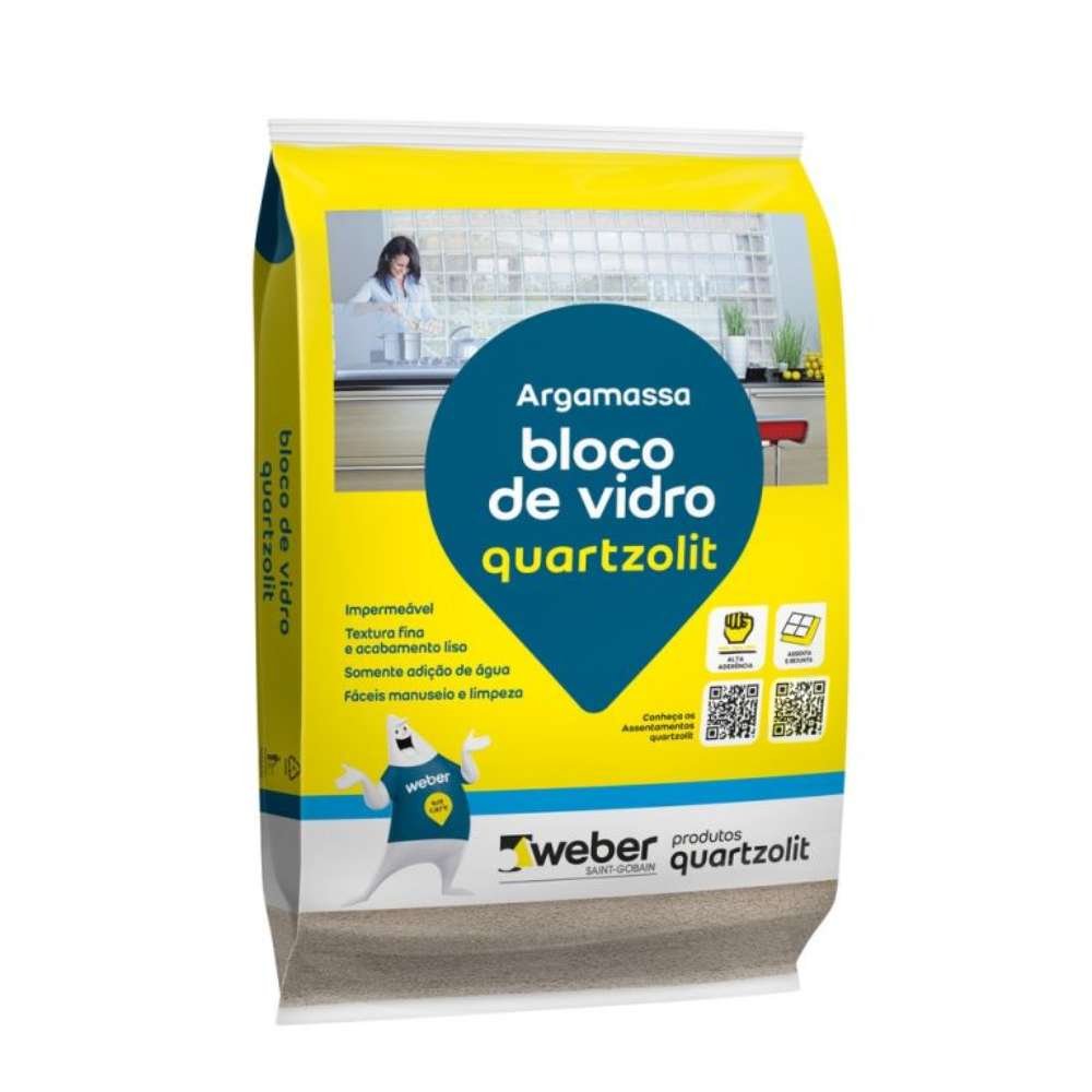 Argamassa para Bloco de Vidro 20kg Quartzolit - 1