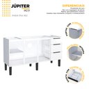 Ver imagem 2 de Gabinete Cozinha em Aço Júpiter 160 3 Gavetas Branco - Cozimax